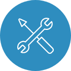 Animated wrench and screwdriver icon