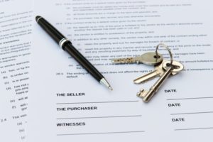 close-up of purchase & sales agreement 